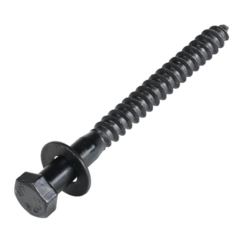 MAKERS BOLT 3/8 x 4 (50 Pack) Lag Screw Kit, 50 Screws and 50 Washers, Ceramic Black Ruspert Coating for Exterior Use, Meets ASTM A307 and ASME B18.2.1, Industrial/Commerical Grade by - Image 1